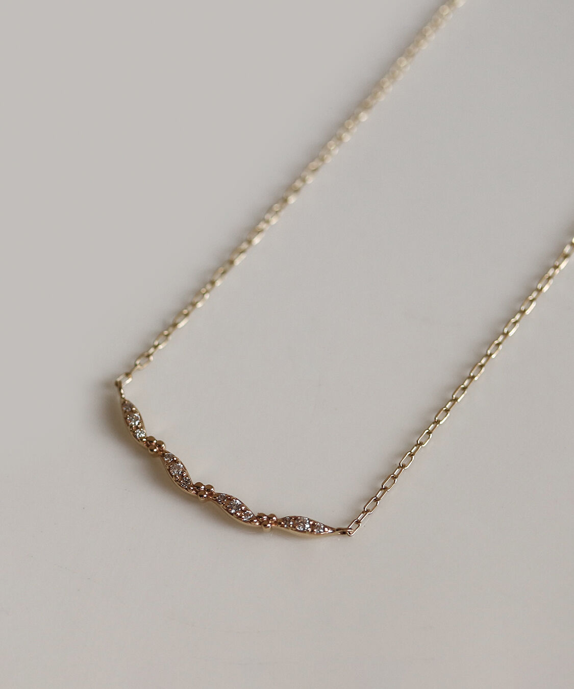  「ダイヤモンド レース ネックレス | K10YG」|ネックレス|