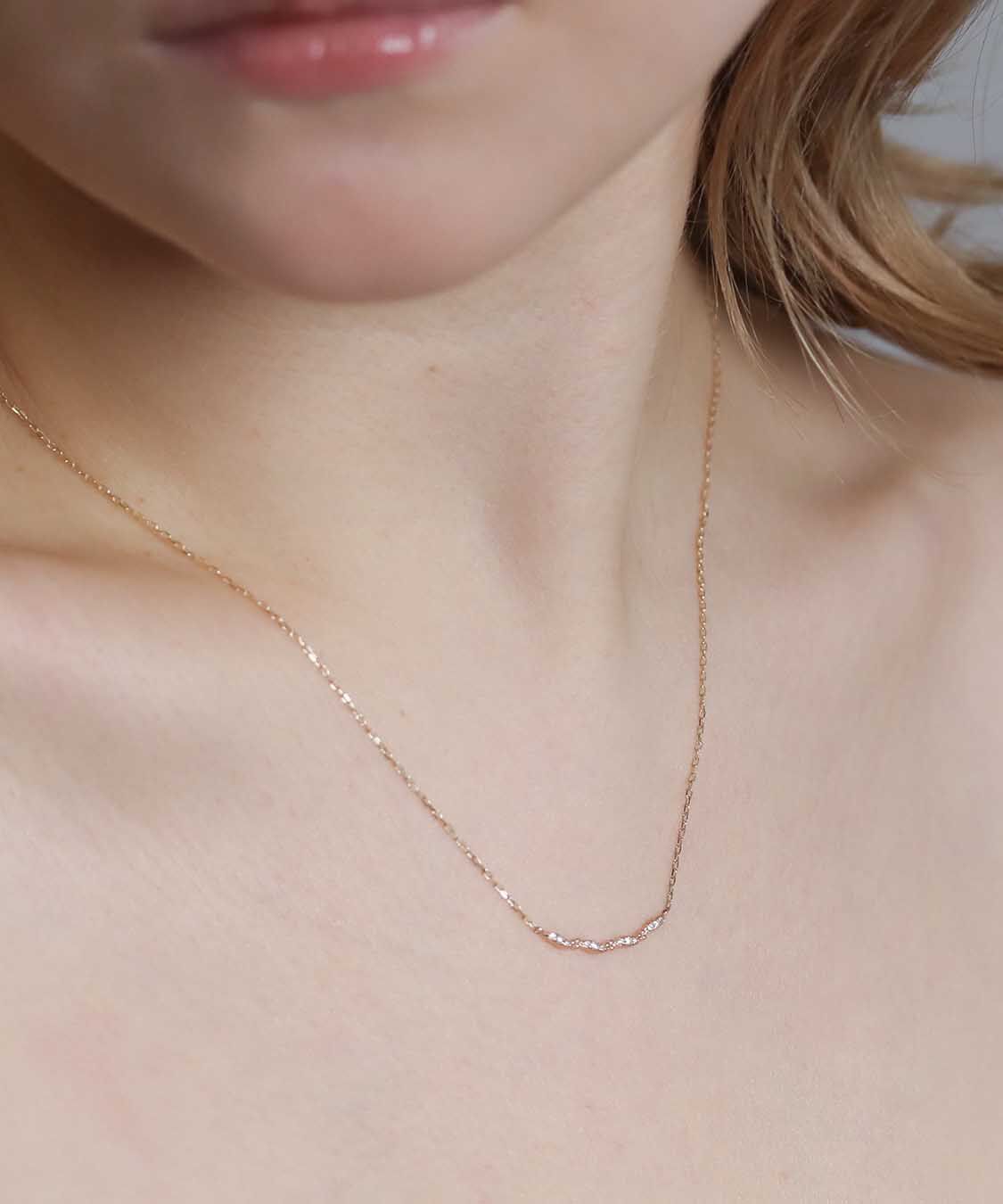  「ダイヤモンド レース ネックレス | K10YG」|ネックレス|