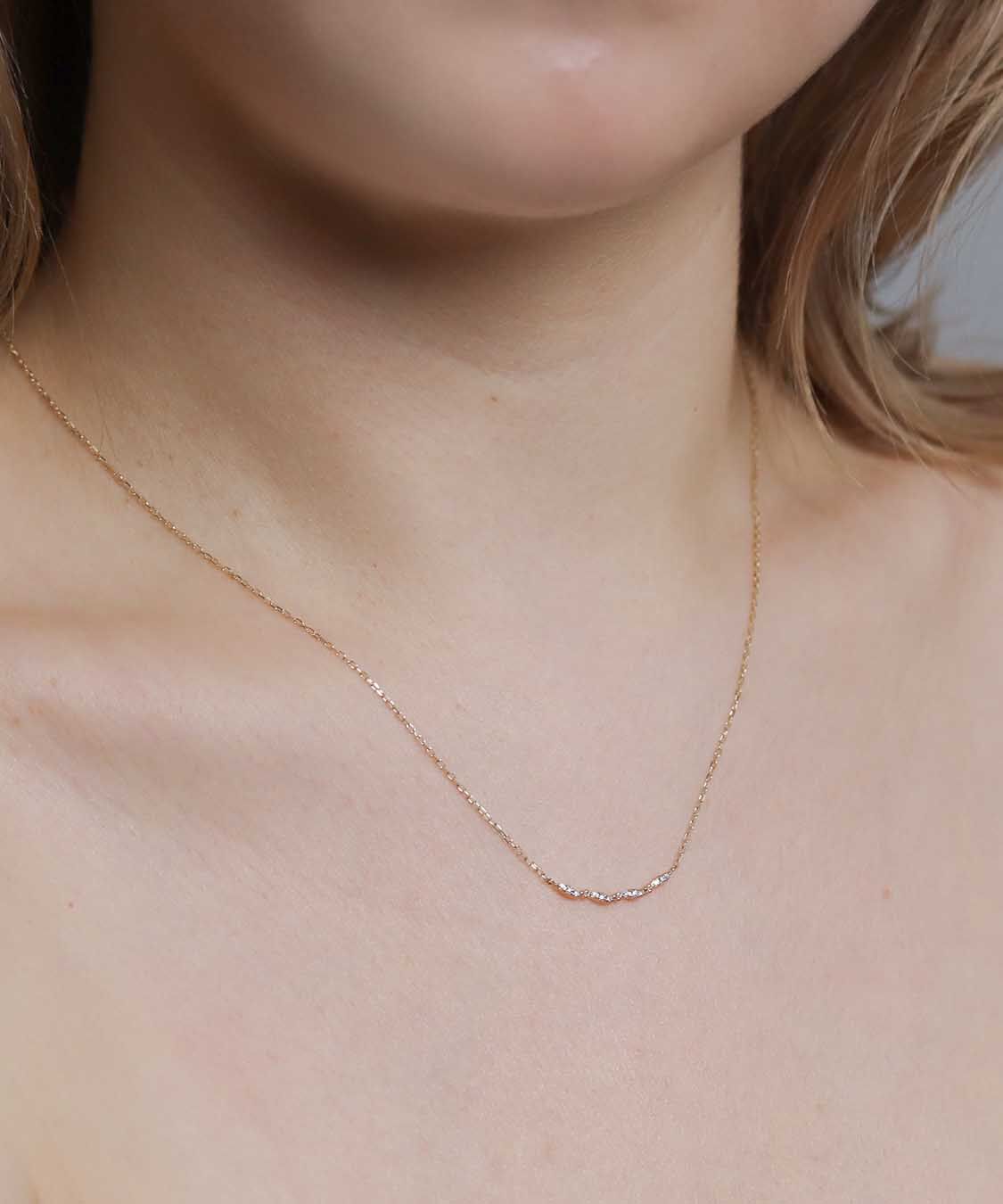  「ダイヤモンド レース ネックレス | K10YG」|ネックレス|