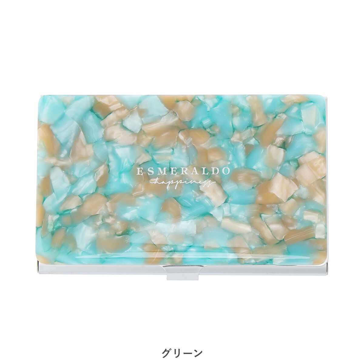  「ESMERALDO happiness エスメラルド・ハピネス スリムネームカードケース」|チャーム・キーホルダー|グリーン