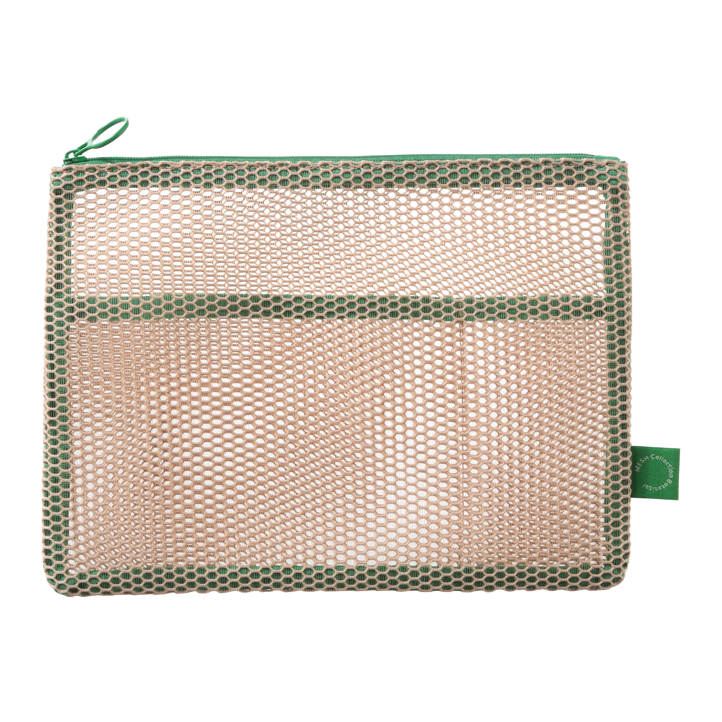  「フラットポーチ・Ａ５／メッシュコレクション」|ポーチ|ベージュ