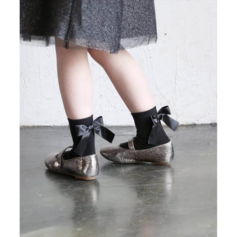 BACKYARD FAMILY「靴下 キッズ 女の子 ショート 通販 クルーソックス 66012302 ソックス」|ソックス|ブラック1