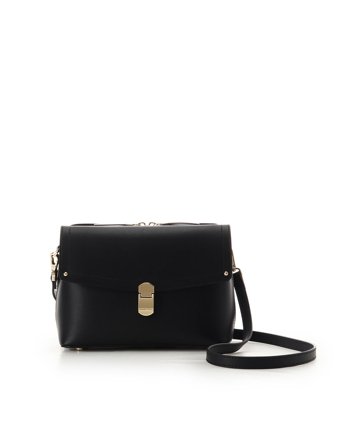 Samantha Thavasa「かぶせポケット合皮ショルダーバッグ」|ショルダー・メッセンジャー|ブラック