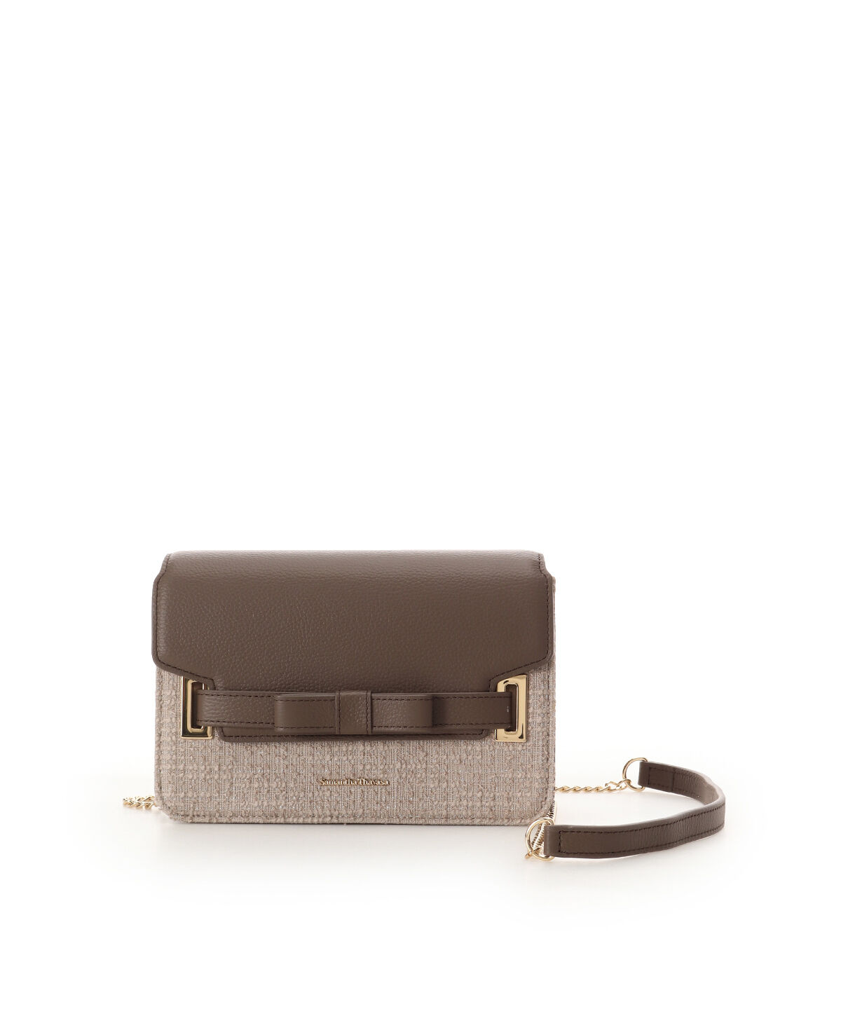 Samantha Thavasa「ループツイードデザイン エムシュシュⅢ ショルダーバッグ」|ショルダー・メッセンジャー|グレージュ