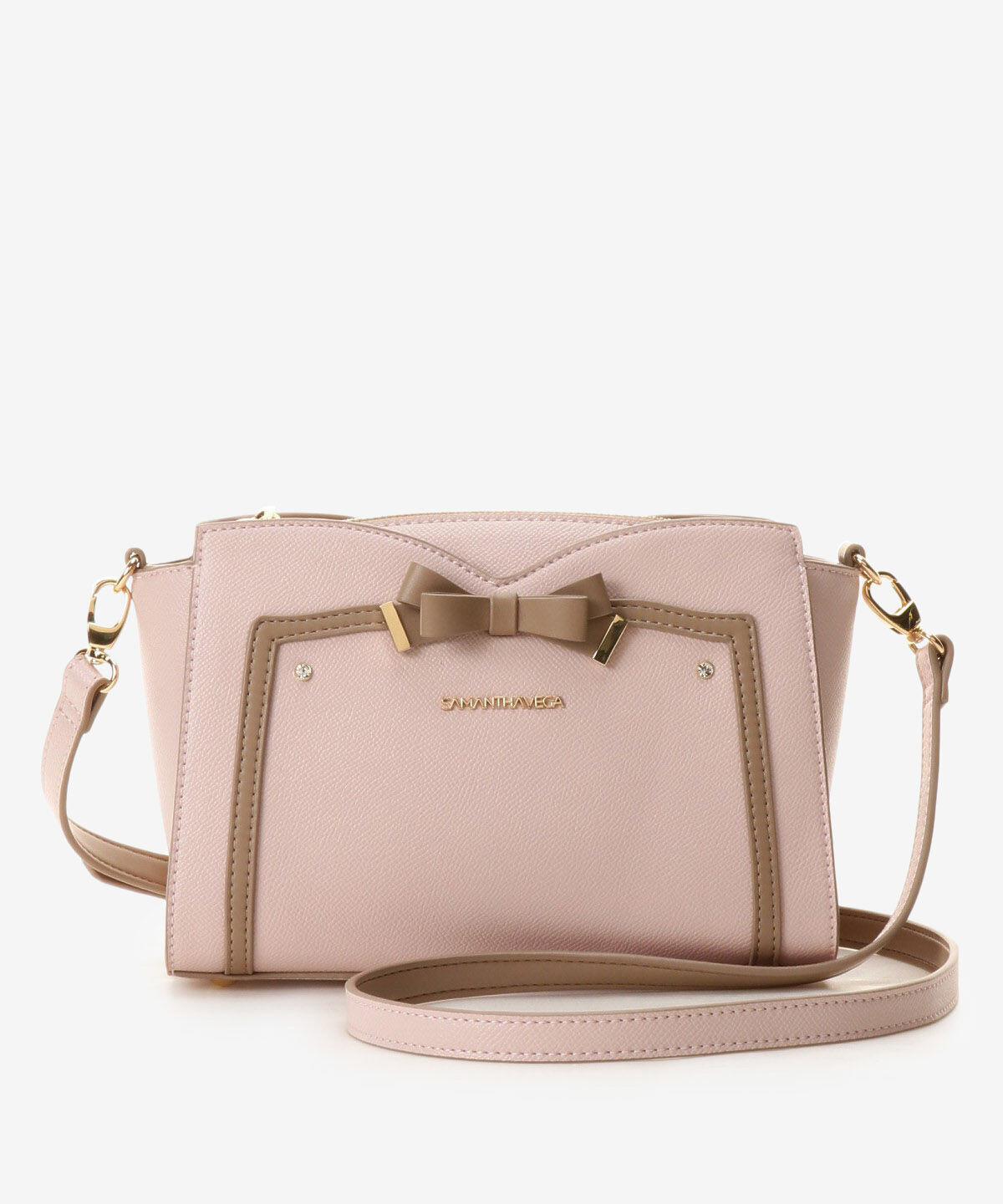 Samantha Vega「ソリッドリボンショルダーバッグ」|ショルダー・メッセンジャー|ﾋﾟﾝｸﾍﾞｰｼﾞｭ