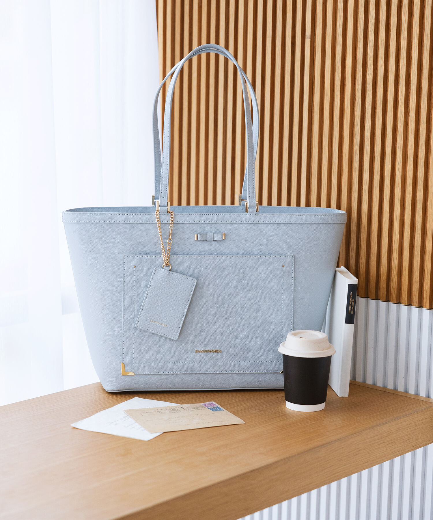 Samantha Vega「シンプルリボンA4トートバッグ」|トートバッグ|ライトブルー