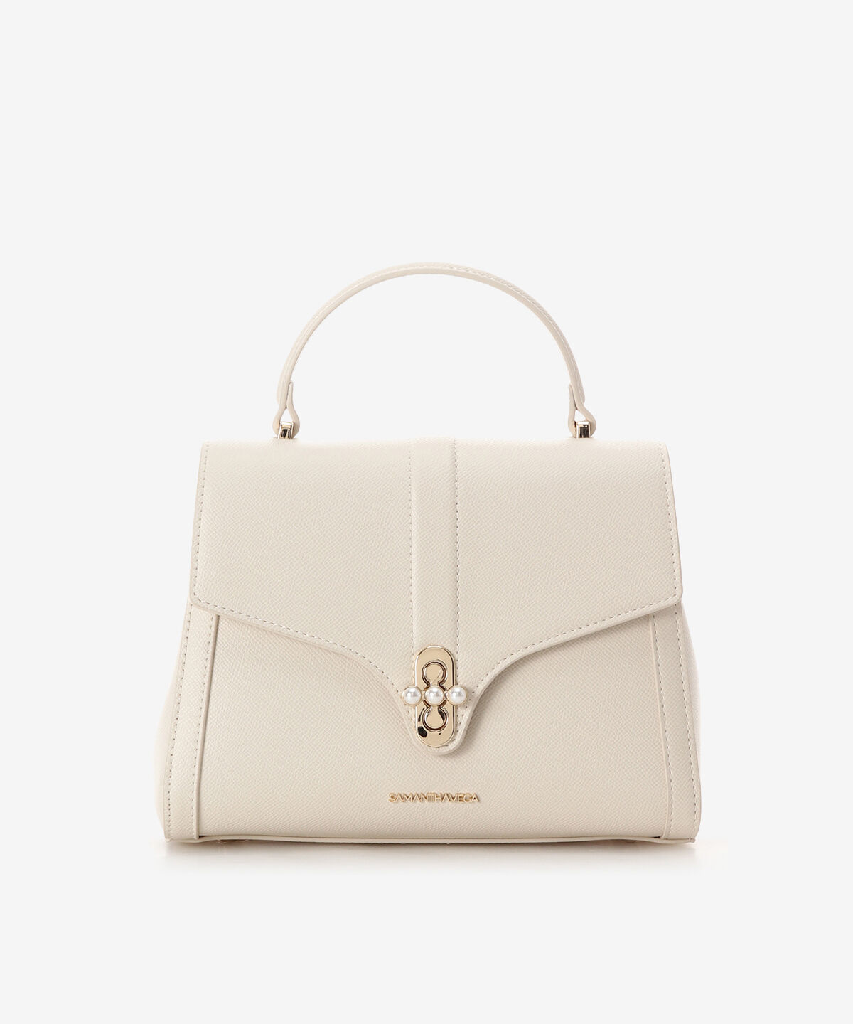 Samantha Vega「3連パールハンドバッグ」|ハンドバッグ|ホワイト