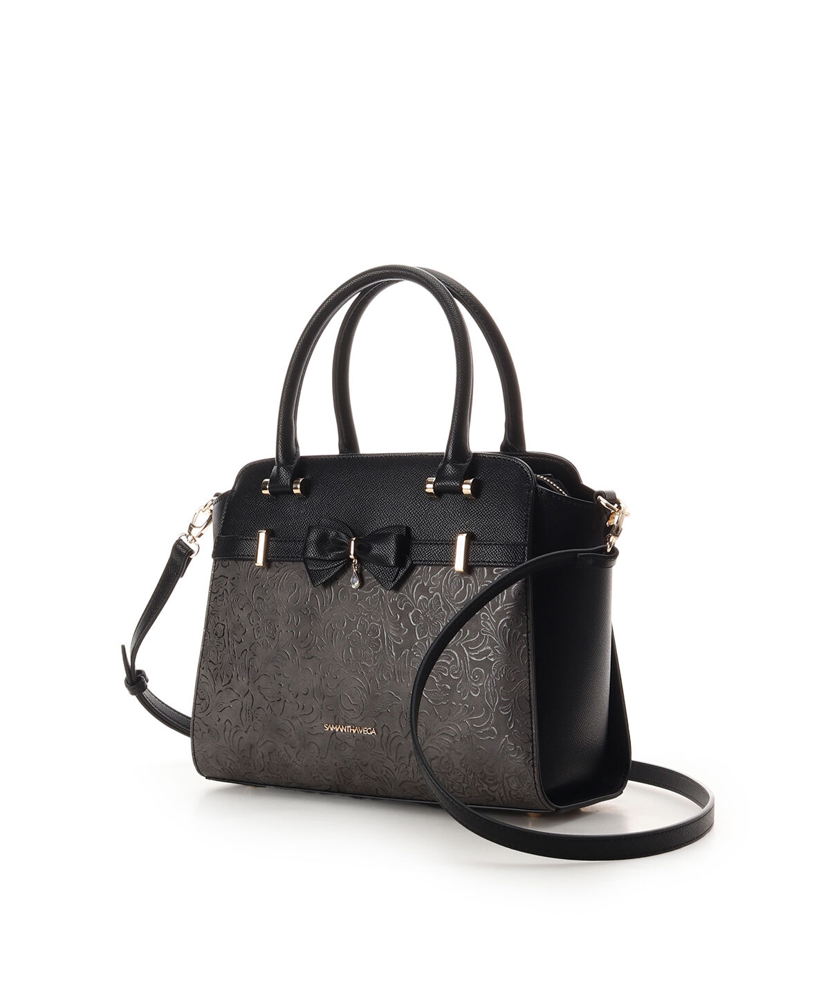 Samantha Vega「フローラルアクセントリボンハンドバッグ」|ハンドバッグ|