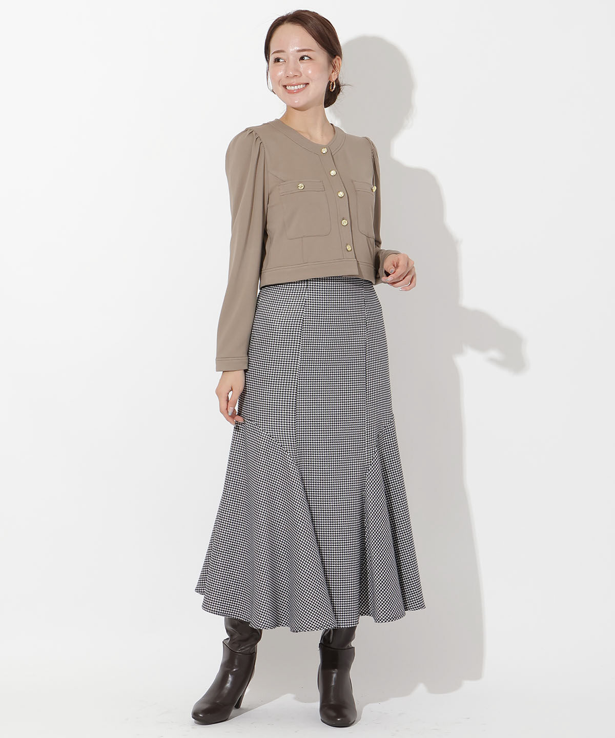 アンドクチュール「ポンチノーカラー長袖ジャケット」|その他|