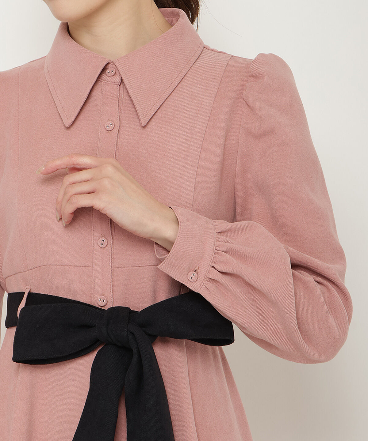 アンドクチュール「配色シャツワンピース」|ワンピース|