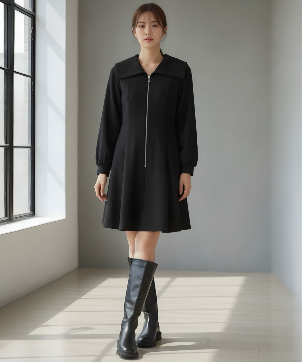 アンドクチュール「センターZIPミニワンピース」|ワンピース|