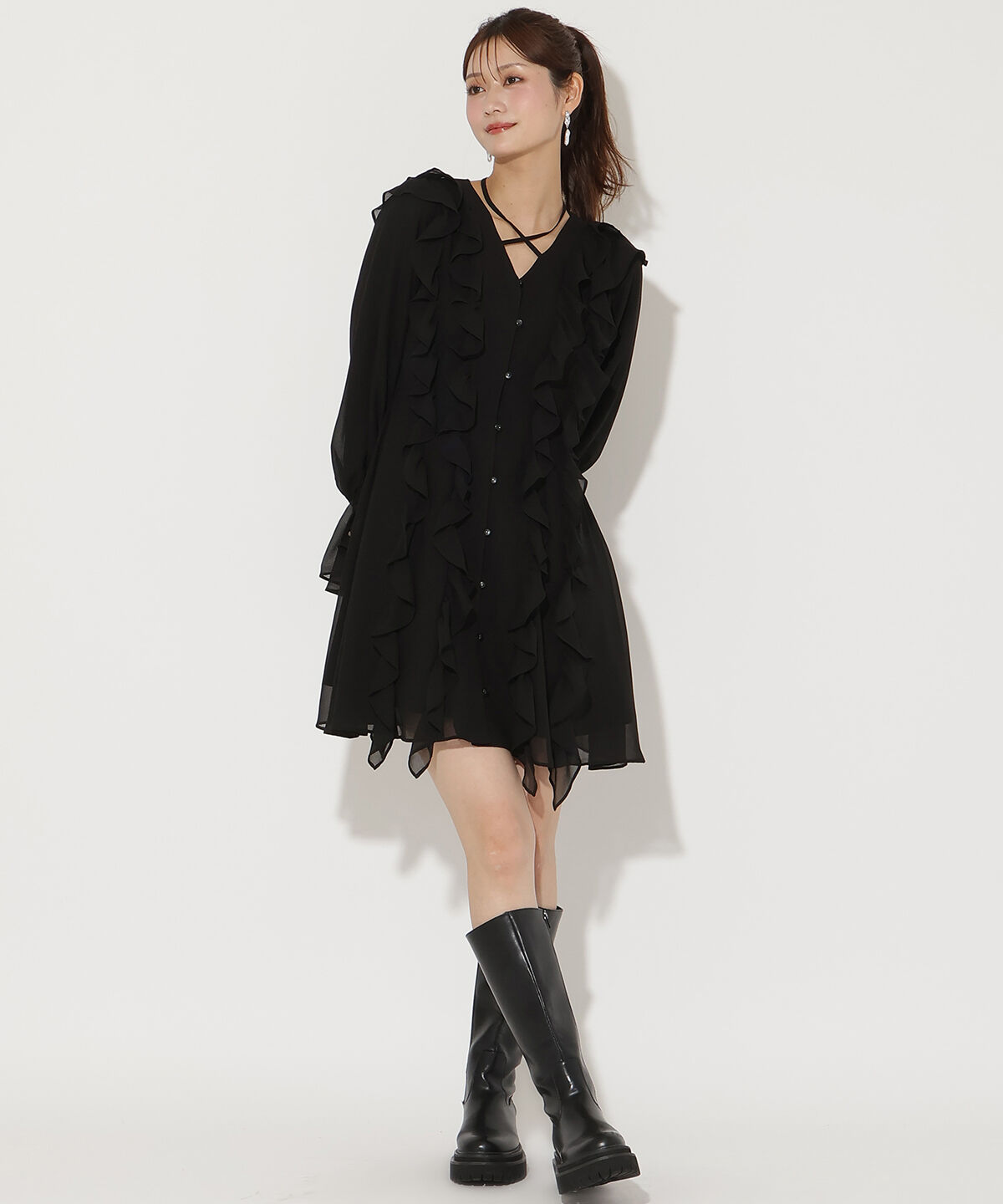 アンドクチュール「ラッフルフリルチョーカーミニワンピース」|ワンピース|