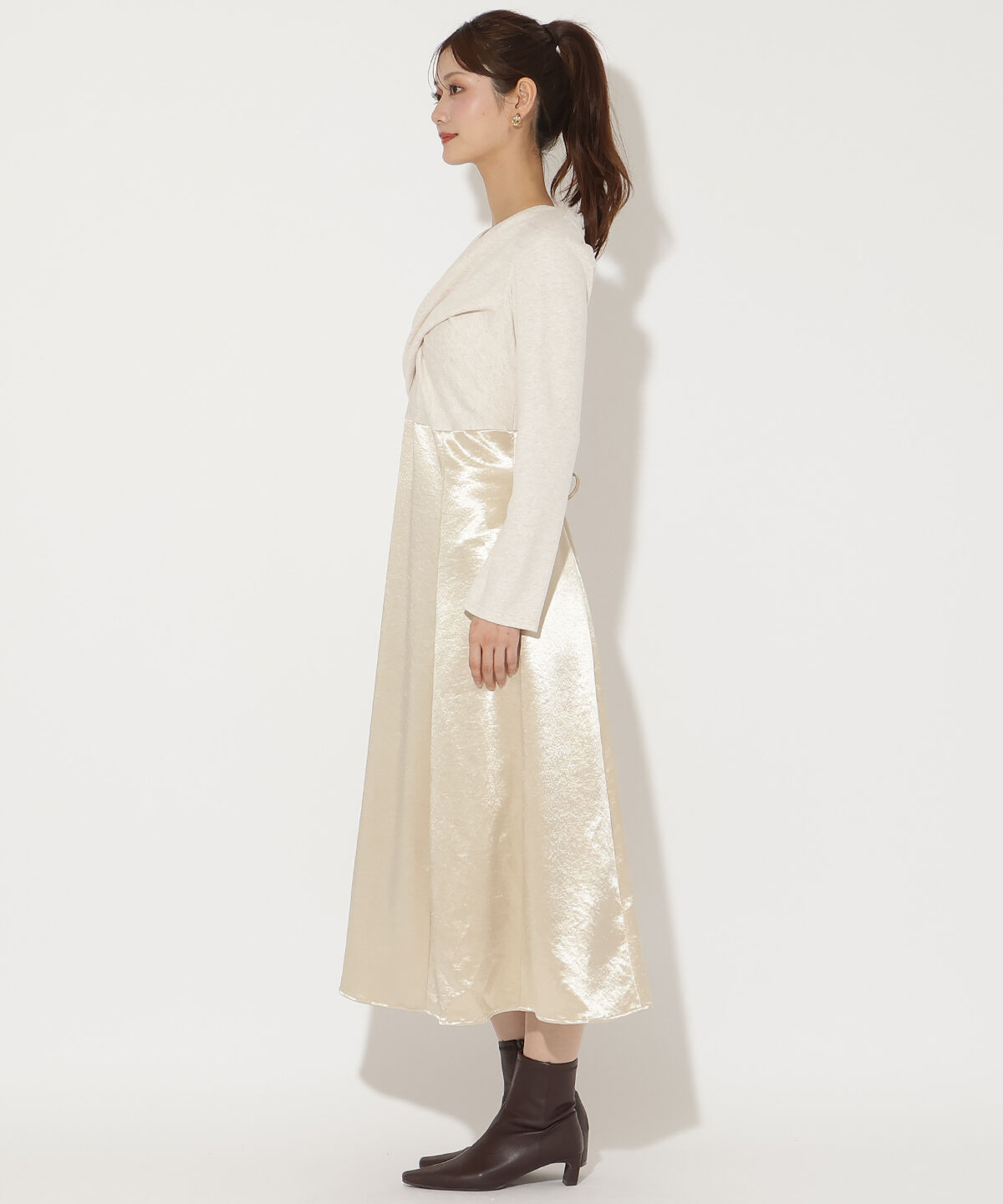 アンドクチュール「サテンドッキングワンピース」|ワンピース|