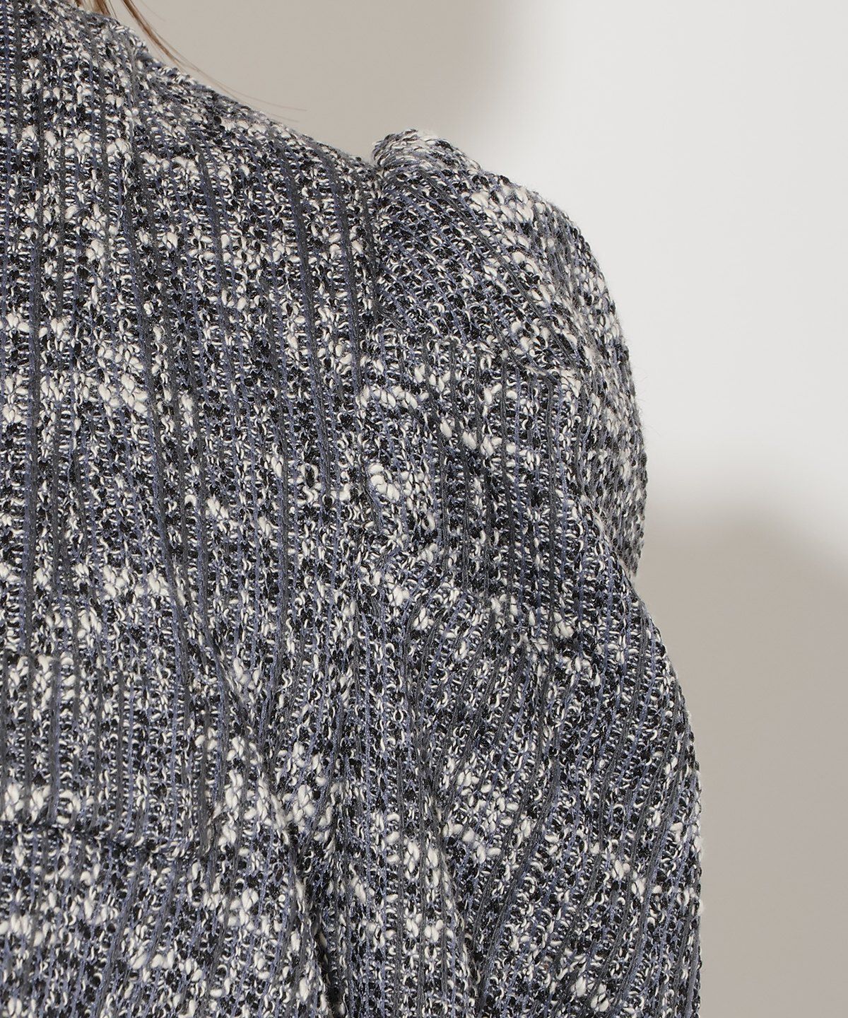 アンドクチュール「カットツイードノーカラージャケット」|ノーカラージャケット|