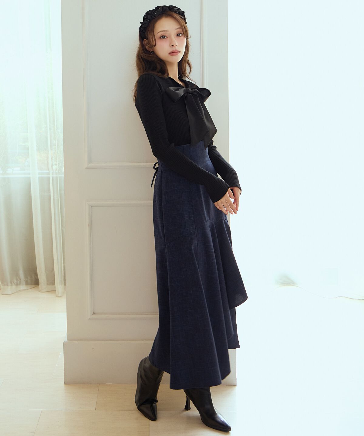 アンドクチュール「ブッチャーインナーミニマーメイドスカート」|フレア|