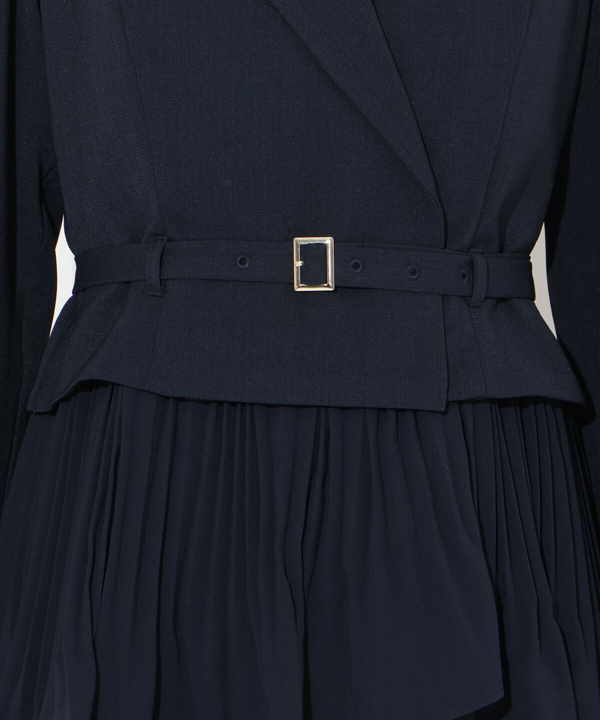 アンドクチュール「ジャケットレイヤードプリーツワンピース」|ワンピース|