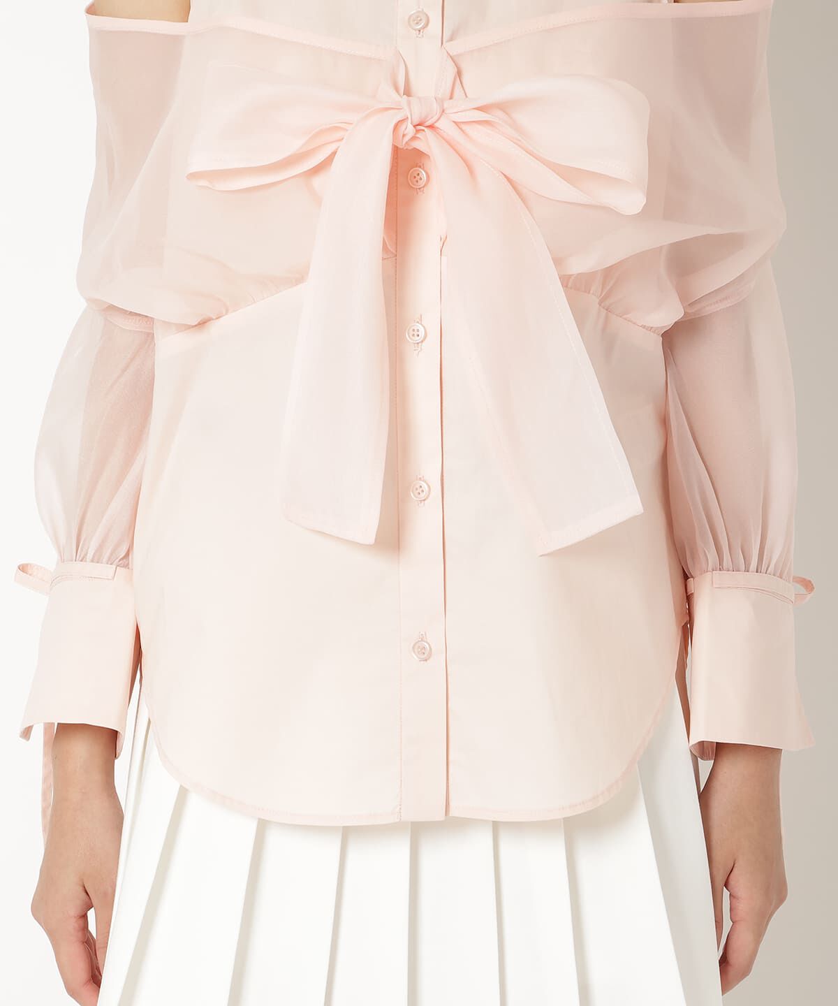 REDYAZEL「フロントリボンオフショルシャツ」|シャツ・ブラウス|