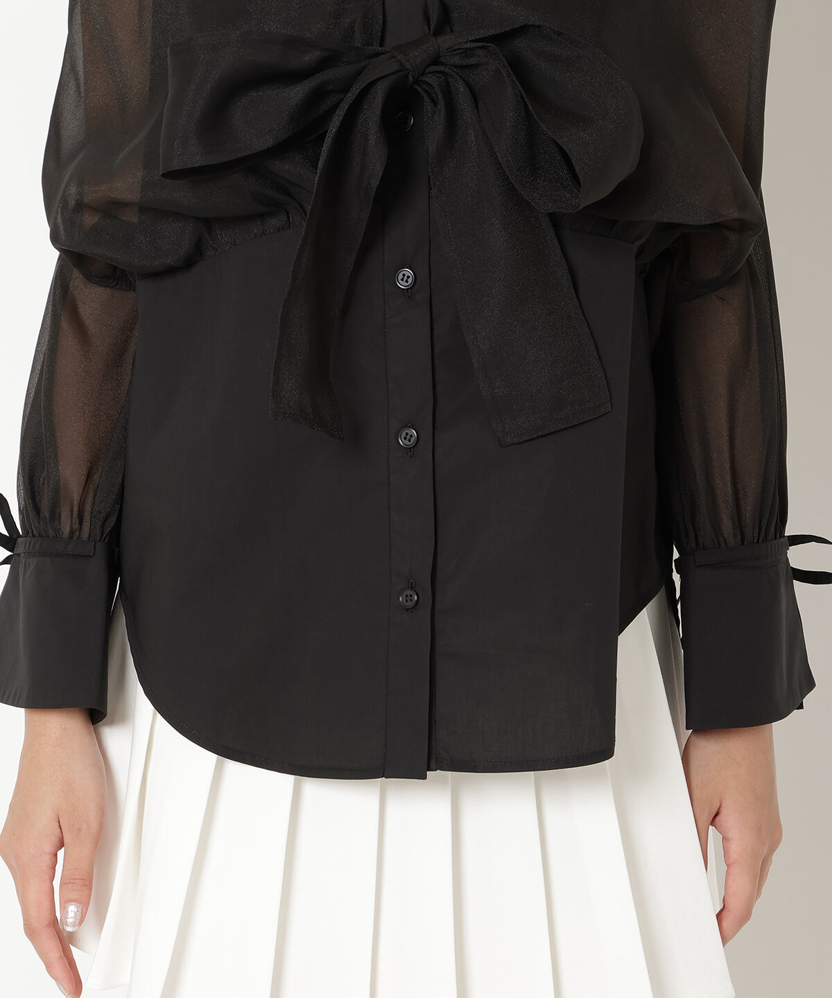 REDYAZEL「フロントリボンオフショルシャツ」|シャツ・ブラウス|