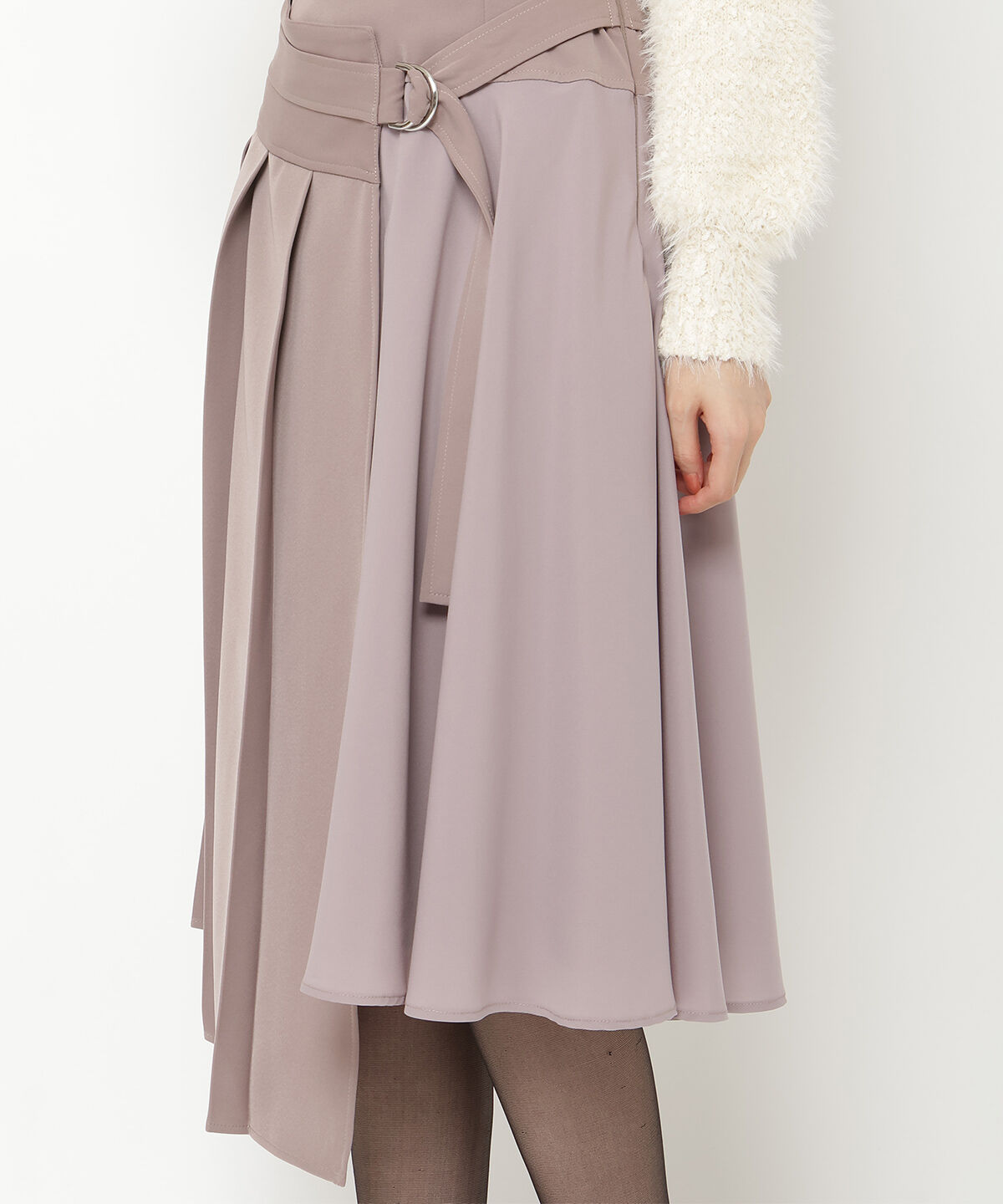 REDYAZEL「コンビネーションアシメプリーツスカート」|フレア|