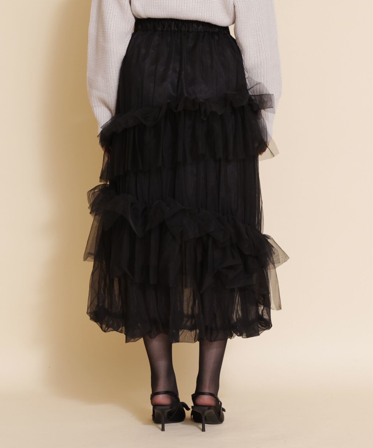 REDYAZEL「チュールフリルティアードスカート」|フレア|