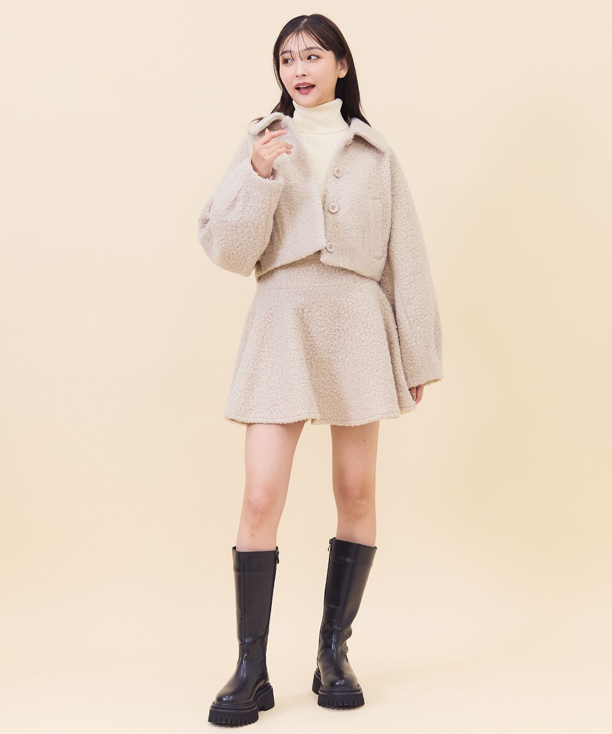 REDYAZEL「ブークレショートコート」|ステンカラーコート|