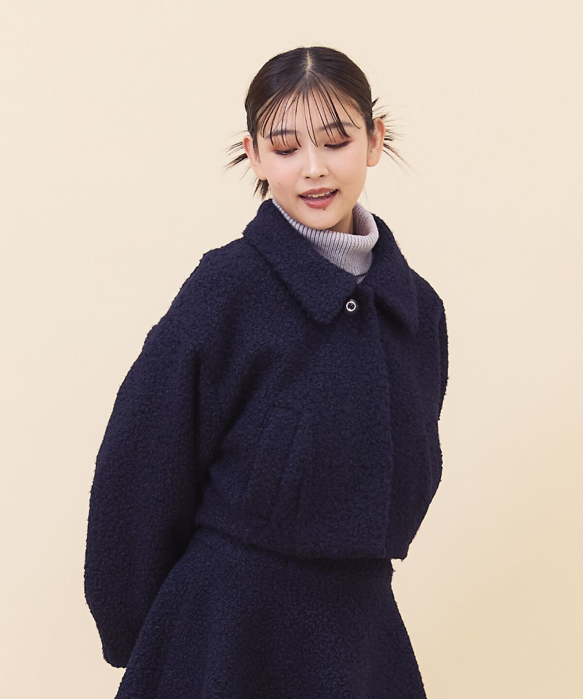 REDYAZEL「ブークレショートコート」|ステンカラーコート|