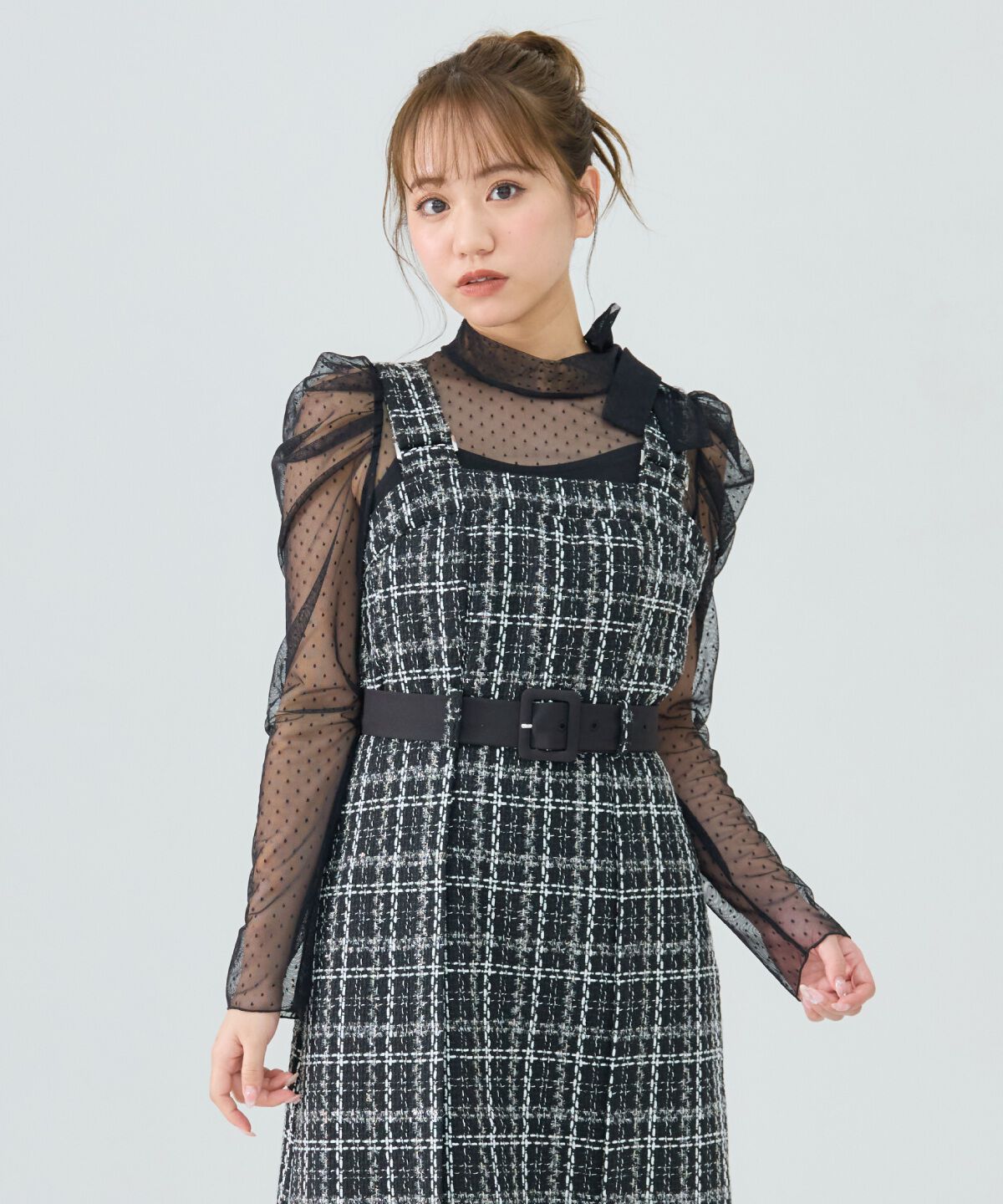 REDYAZEL「ツイードデザインジャンパースカート」|ジャンパースカート|