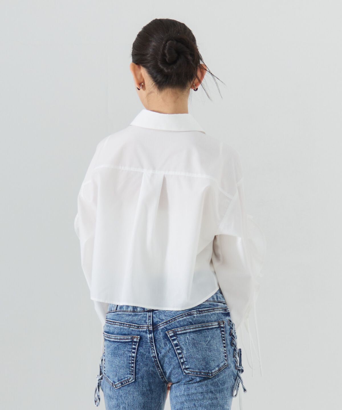REDYAZEL「カットオフフリルリボンシャツ」|シャツ・ブラウス|