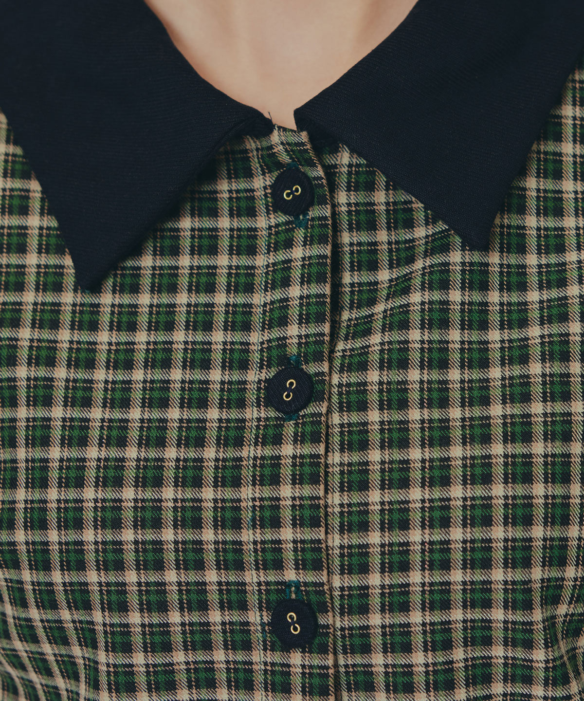 REDYAZEL「バイカラークラシックチェックブラウス&times;ミニスカートセットアップ」|ワンピース|