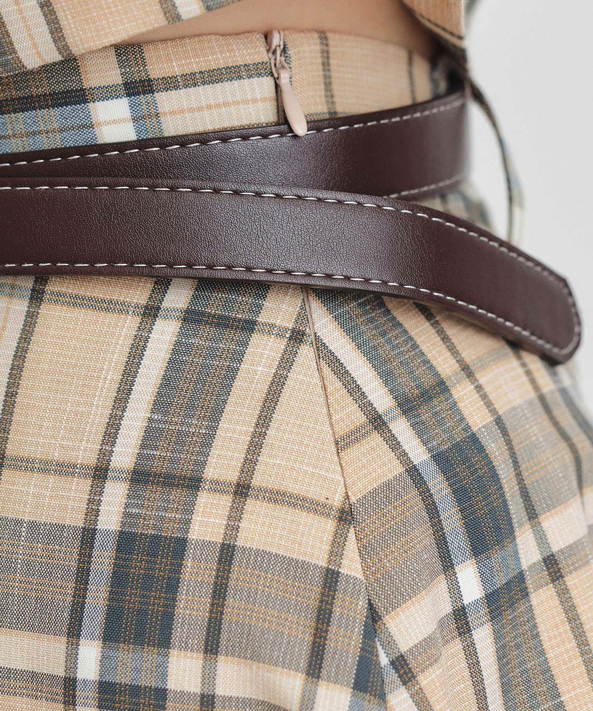 REDYAZEL「バイカラーチェックブラウス&times;フレアロングスカートセットアップ」|ワンピース|