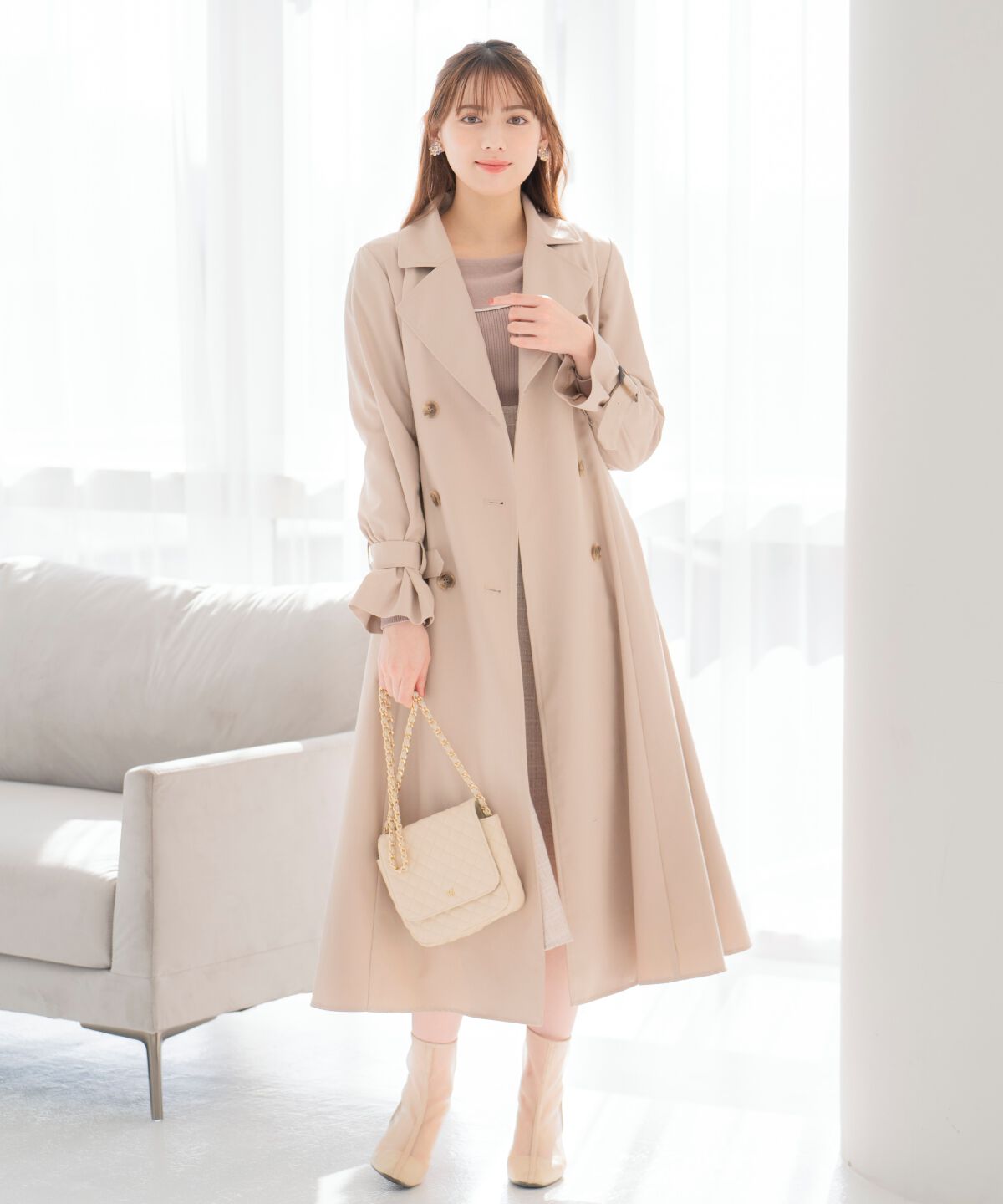 WILLSELECTION「Wボタンスプリングコート」|トレンチコート|