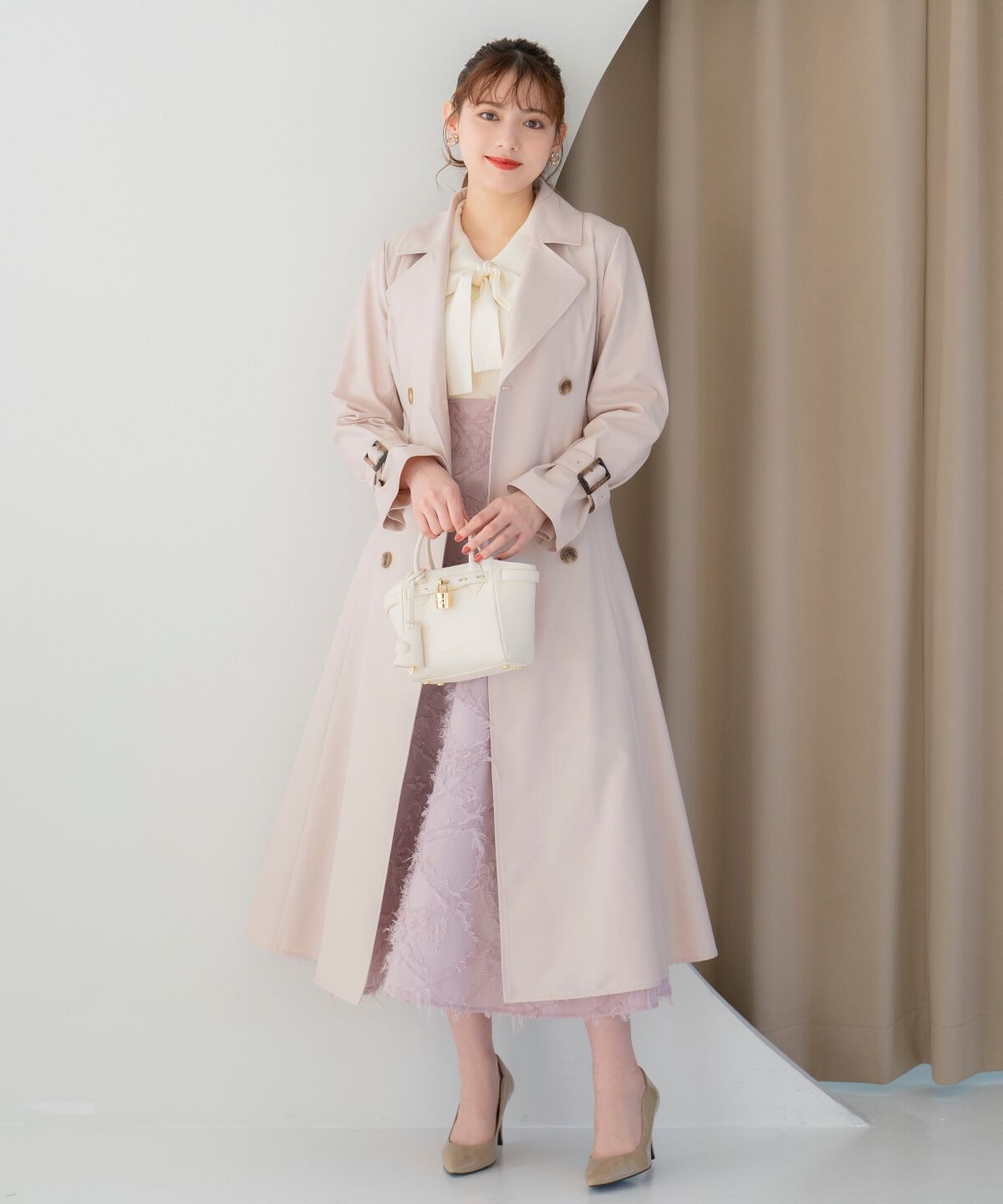 WILLSELECTION「Wボタンスプリングコート」|トレンチコート|