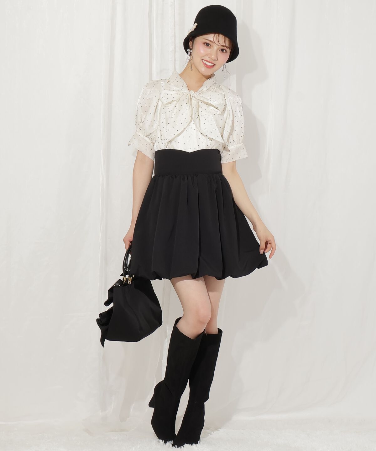 WILLSELECTION「リボンタイラグランパフブラウス」|シャツ・ブラウス|