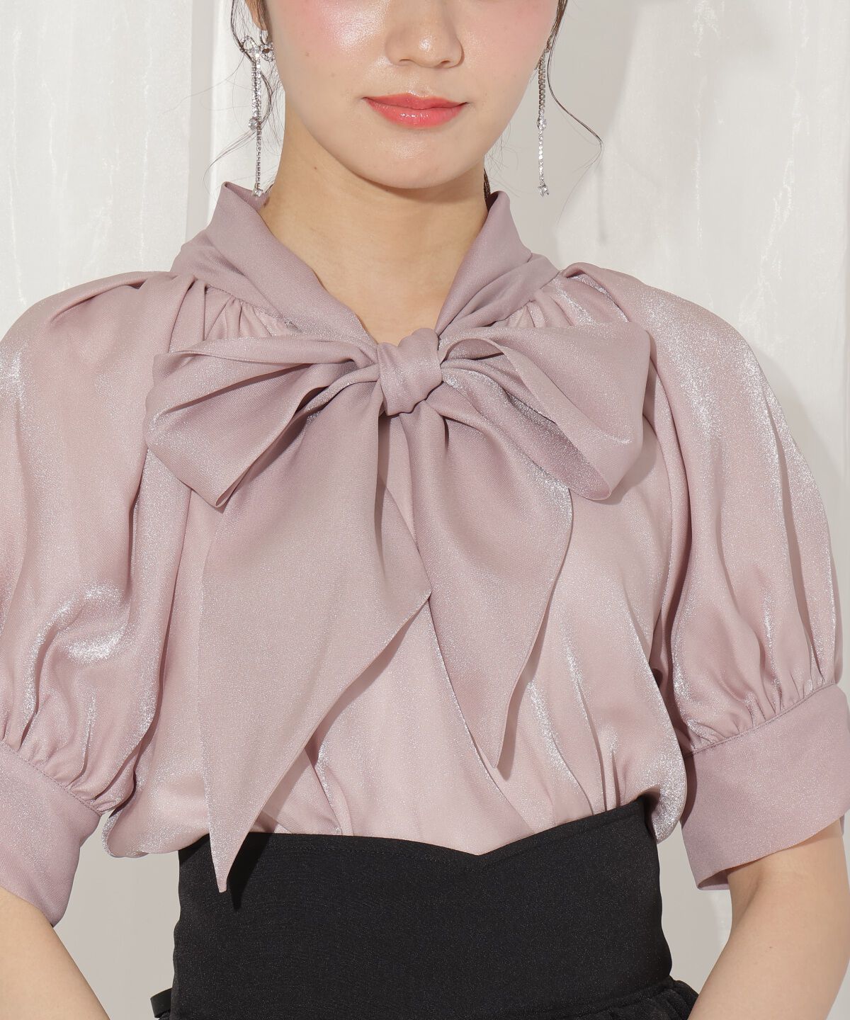 WILLSELECTION「リボンタイラグランパフブラウス」|シャツ・ブラウス|