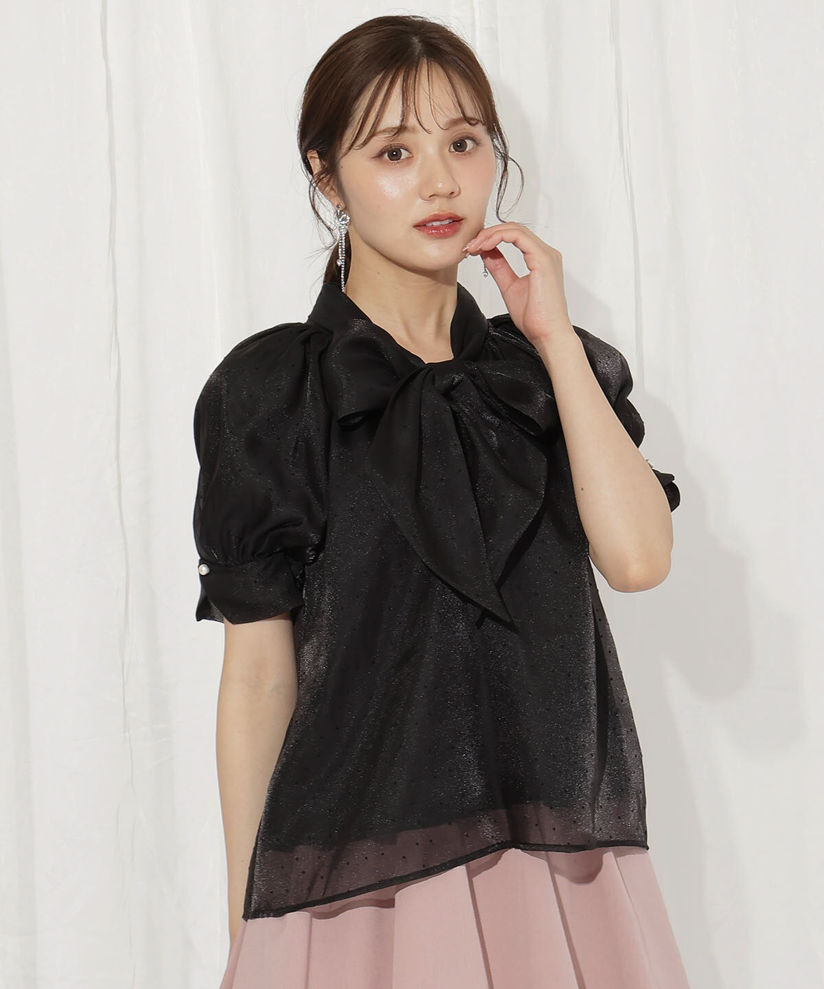 WILLSELECTION「リボンタイラグランパフブラウス」|シャツ・ブラウス|