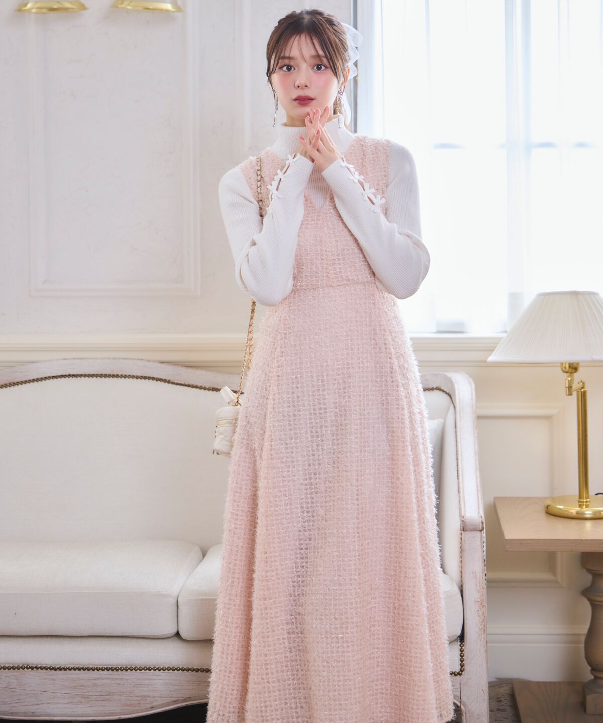 WILLSELECTION「フリンジチェックジャンスカ」|ジャンパースカート|