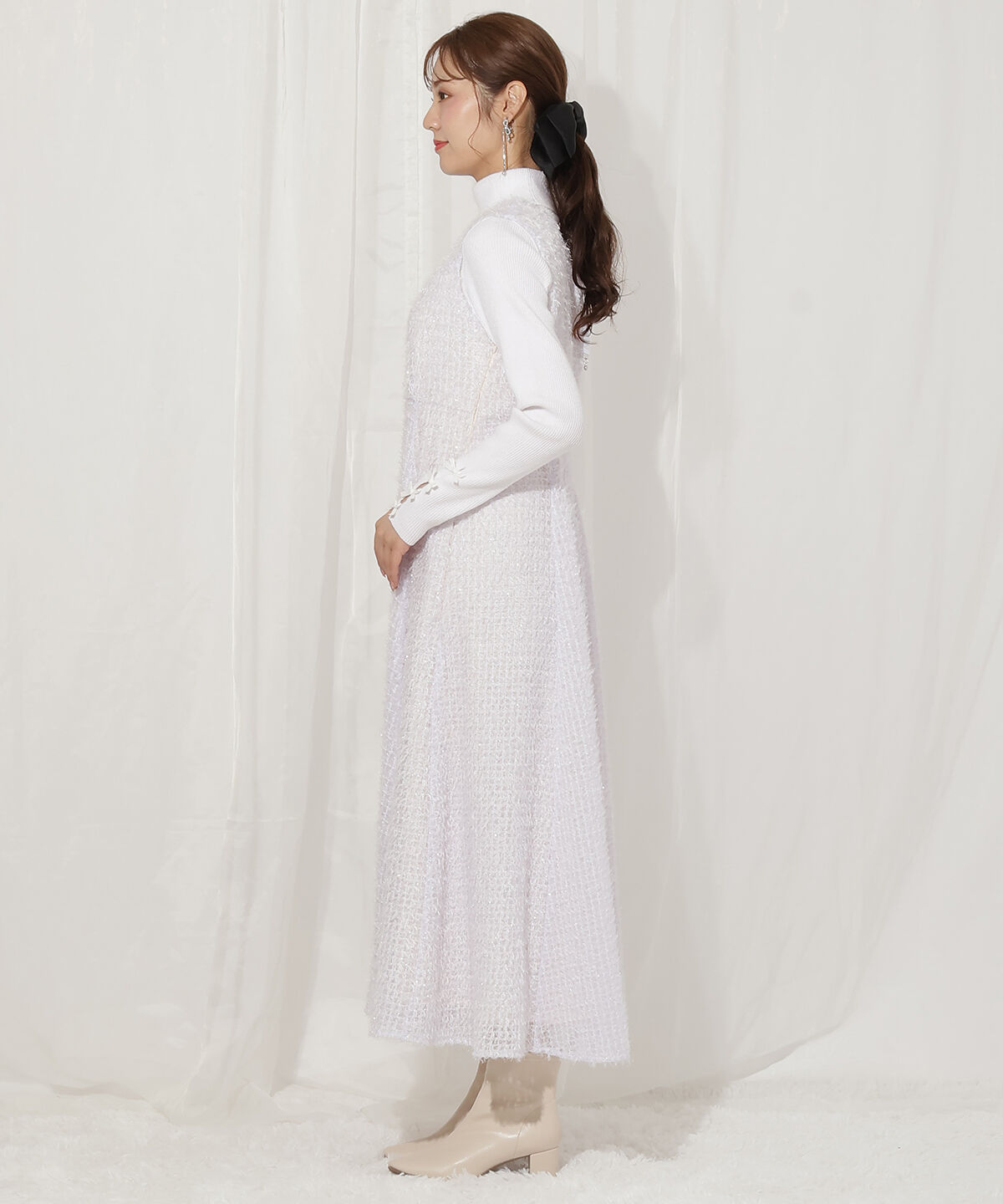 WILLSELECTION「フリンジチェックジャンスカ」|ジャンパースカート|