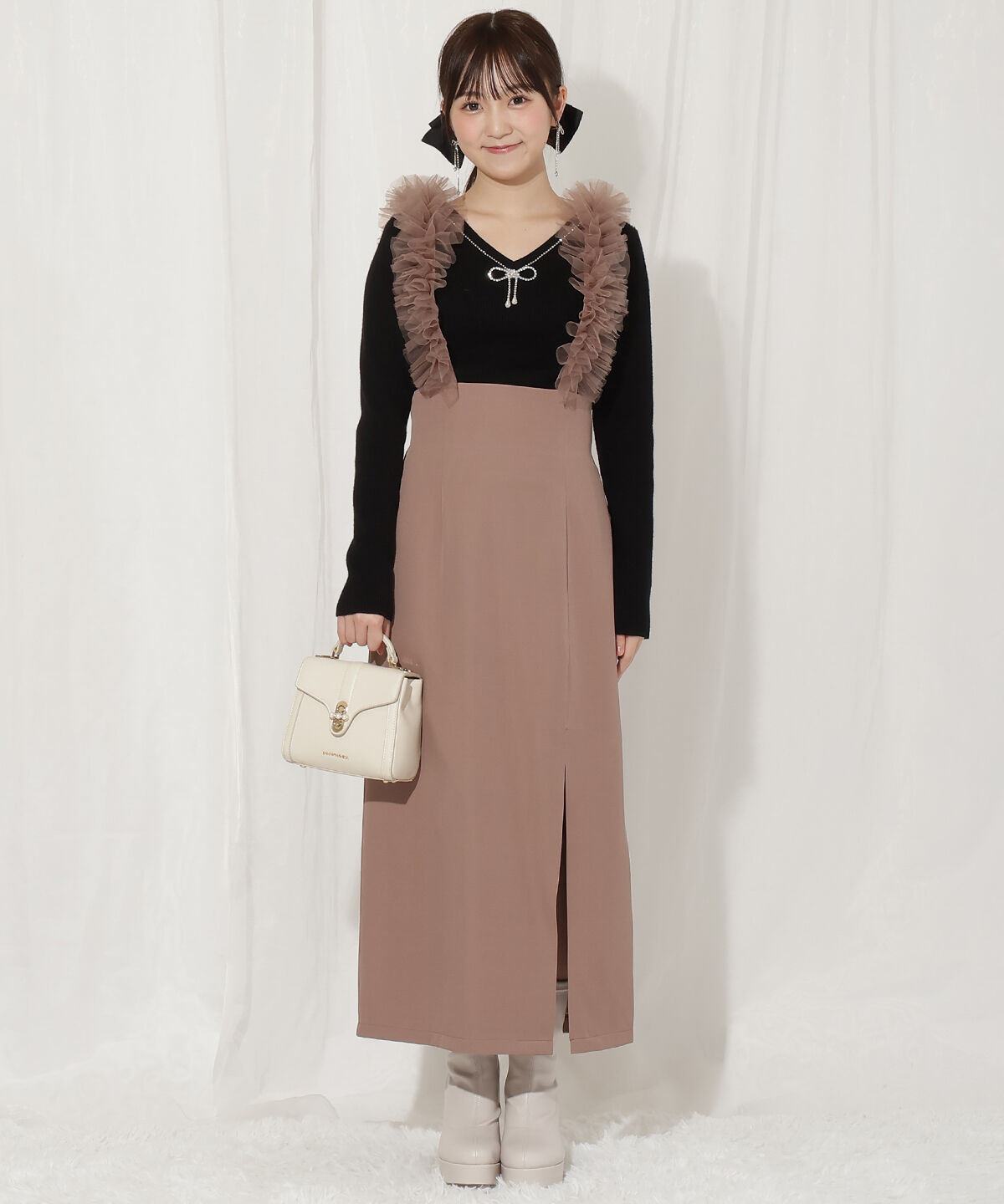 WILLSELECTION「チュールフリルジャンスカ」|ジャンパースカート|