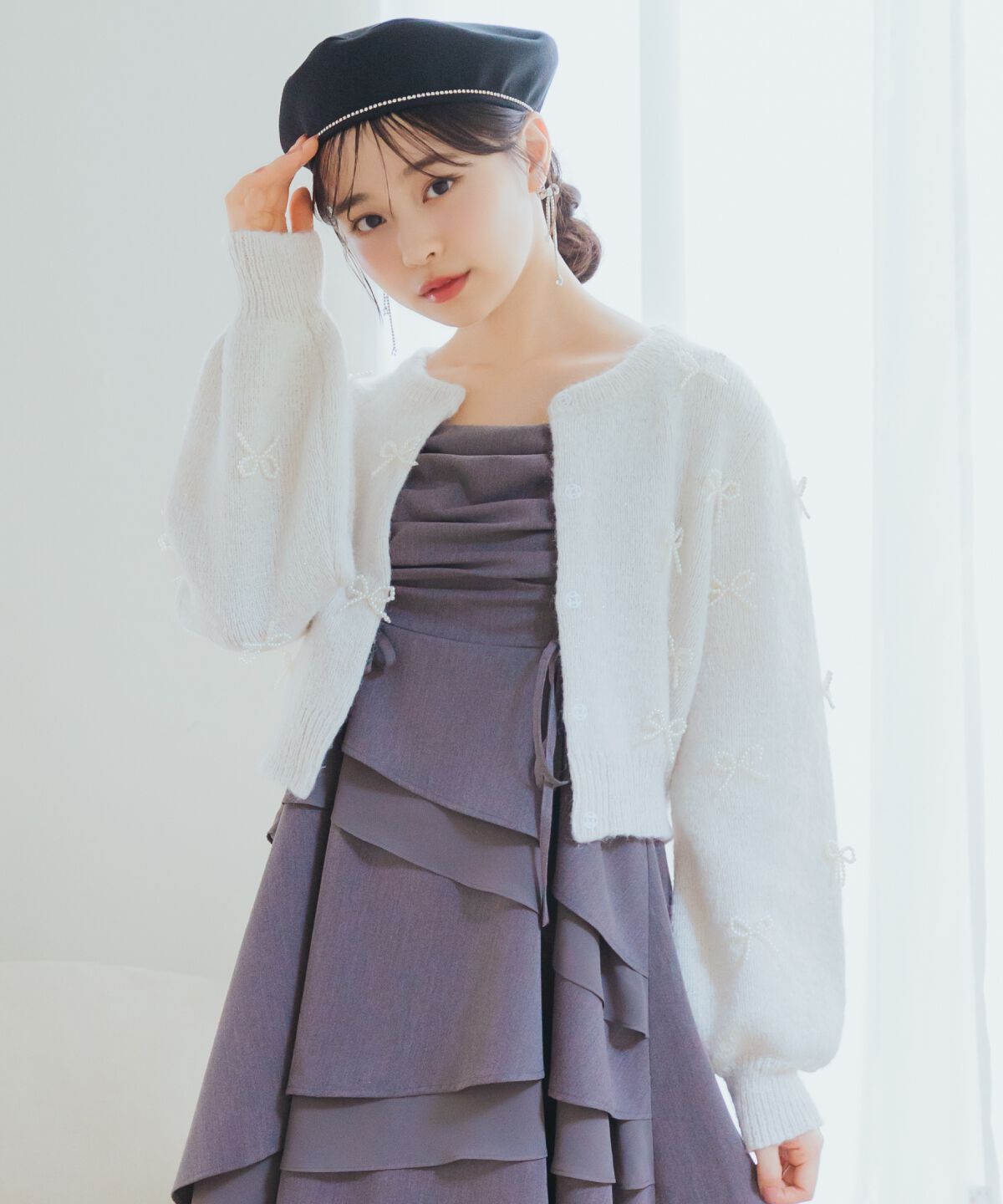 WILLSELECTION「リボンパーツ付きカーディガン」|カーディガン|