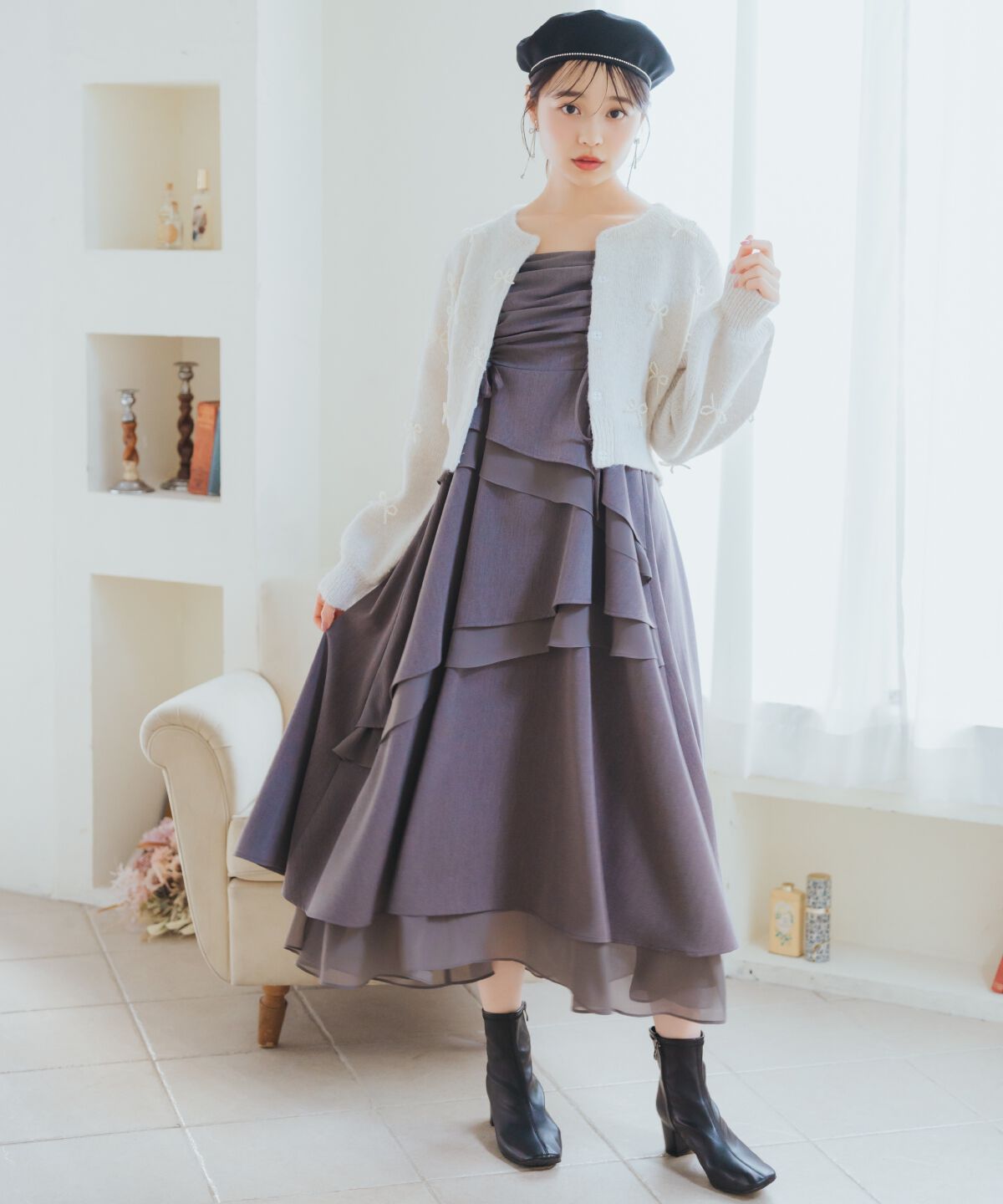 WILLSELECTION「リボンパーツ付きカーディガン」|カーディガン|