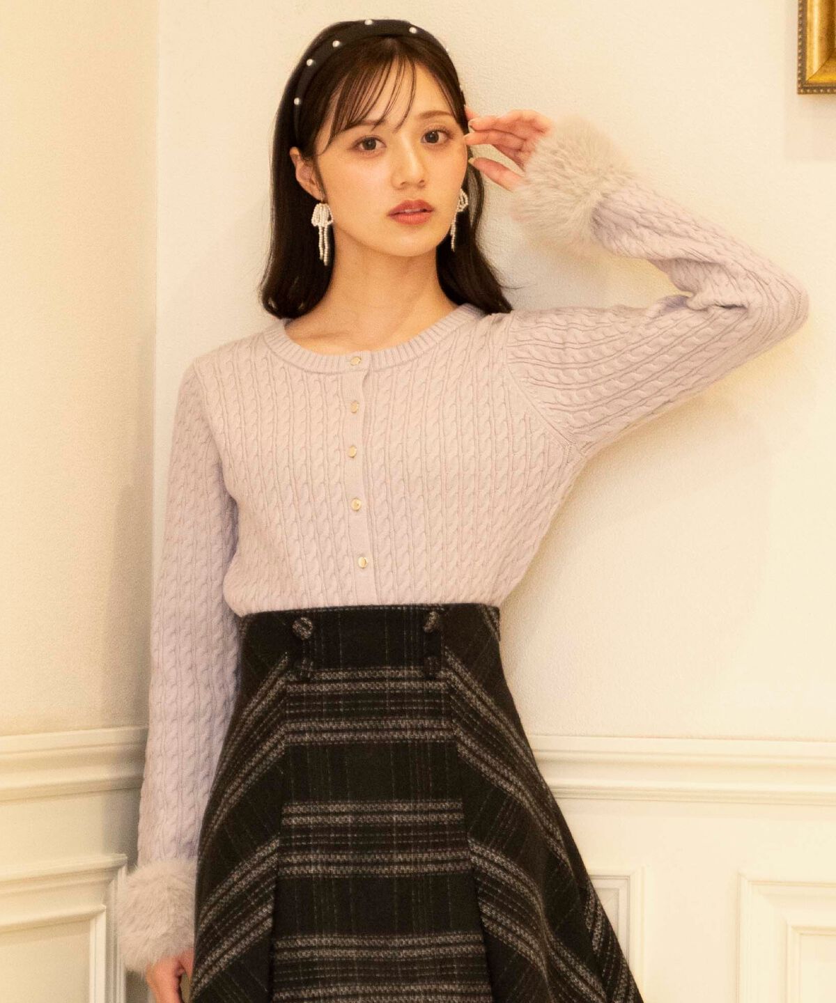 WILLSELECTION「ファーカフスケーブルカーディガン」|カーディガン|