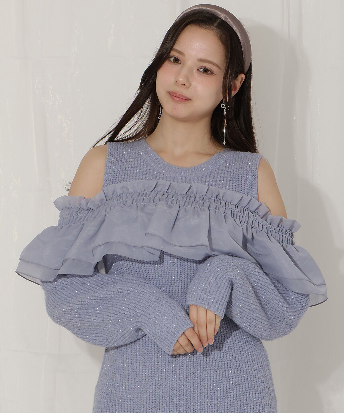 WILLSELECTION「バックリボンオフショルニットワンピース」|ワンピース|