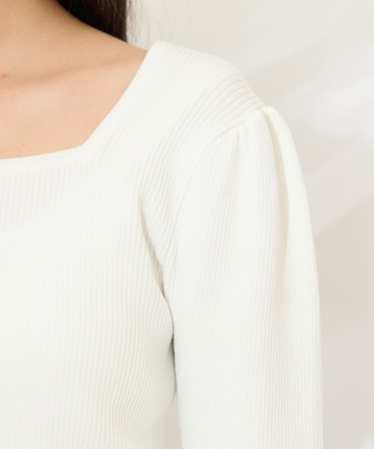 WILLSELECTION「袖フラワーラメ7分袖ニットプルオーバー」|ニット・セーター|