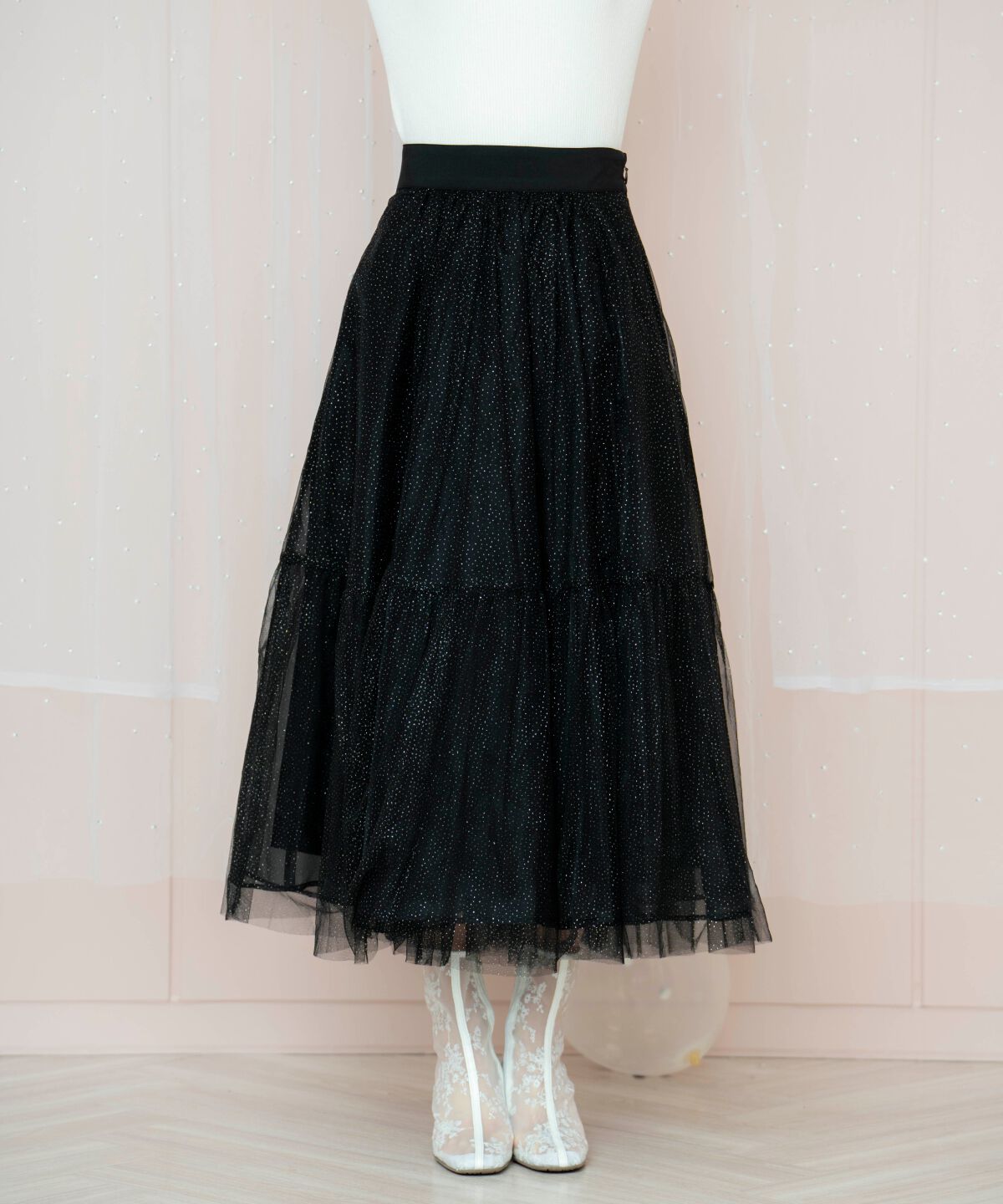 WILLSELECTION「ラメチュールティアードスカート」|フレア|