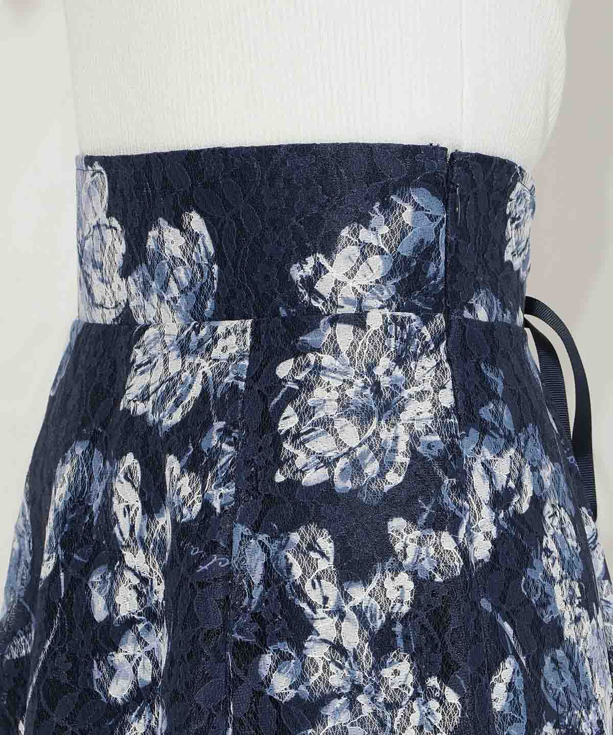 WILLSELECTION「ニュアンスフラワーレースプリントフレアスカート」|フレア|