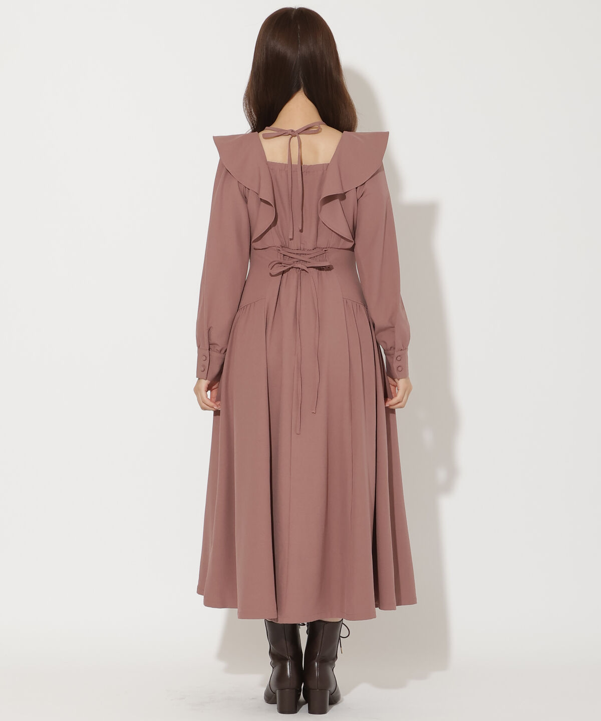 WILLSELECTION「ネックリボンギャザー切り替えワンピース」|ワンピース|