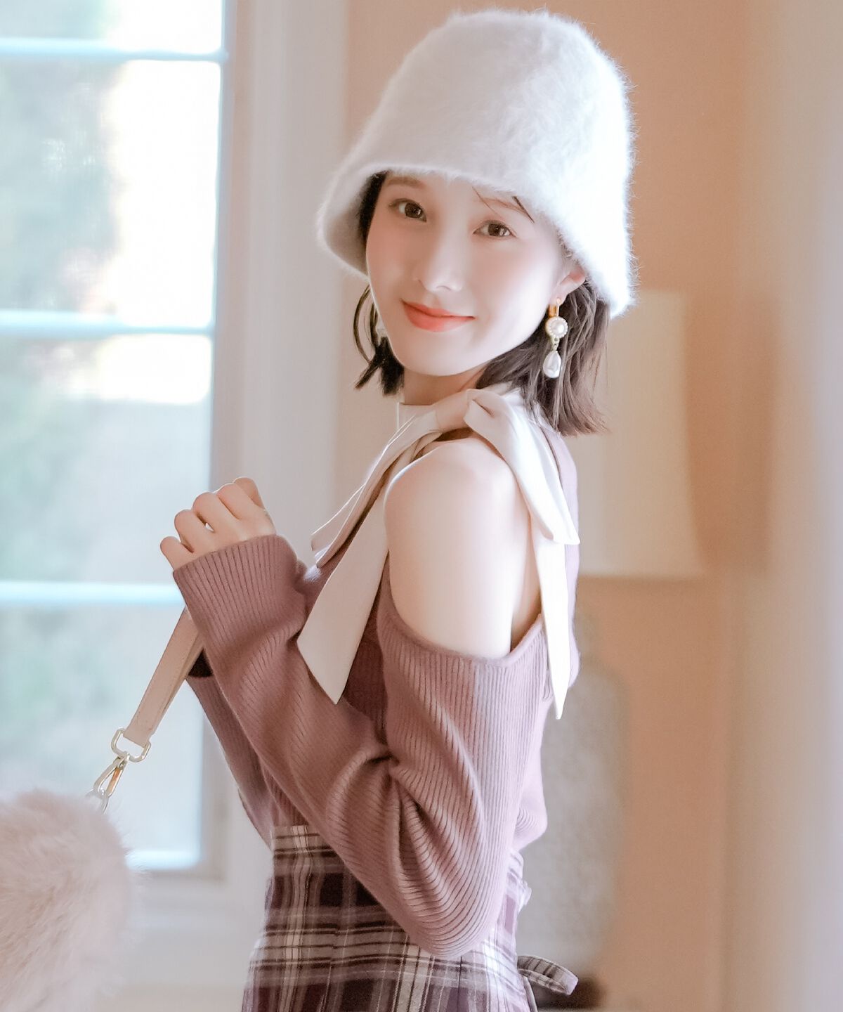 WILLSELECTION「ワンショルリボンタイリブニット」|ニット・セーター|