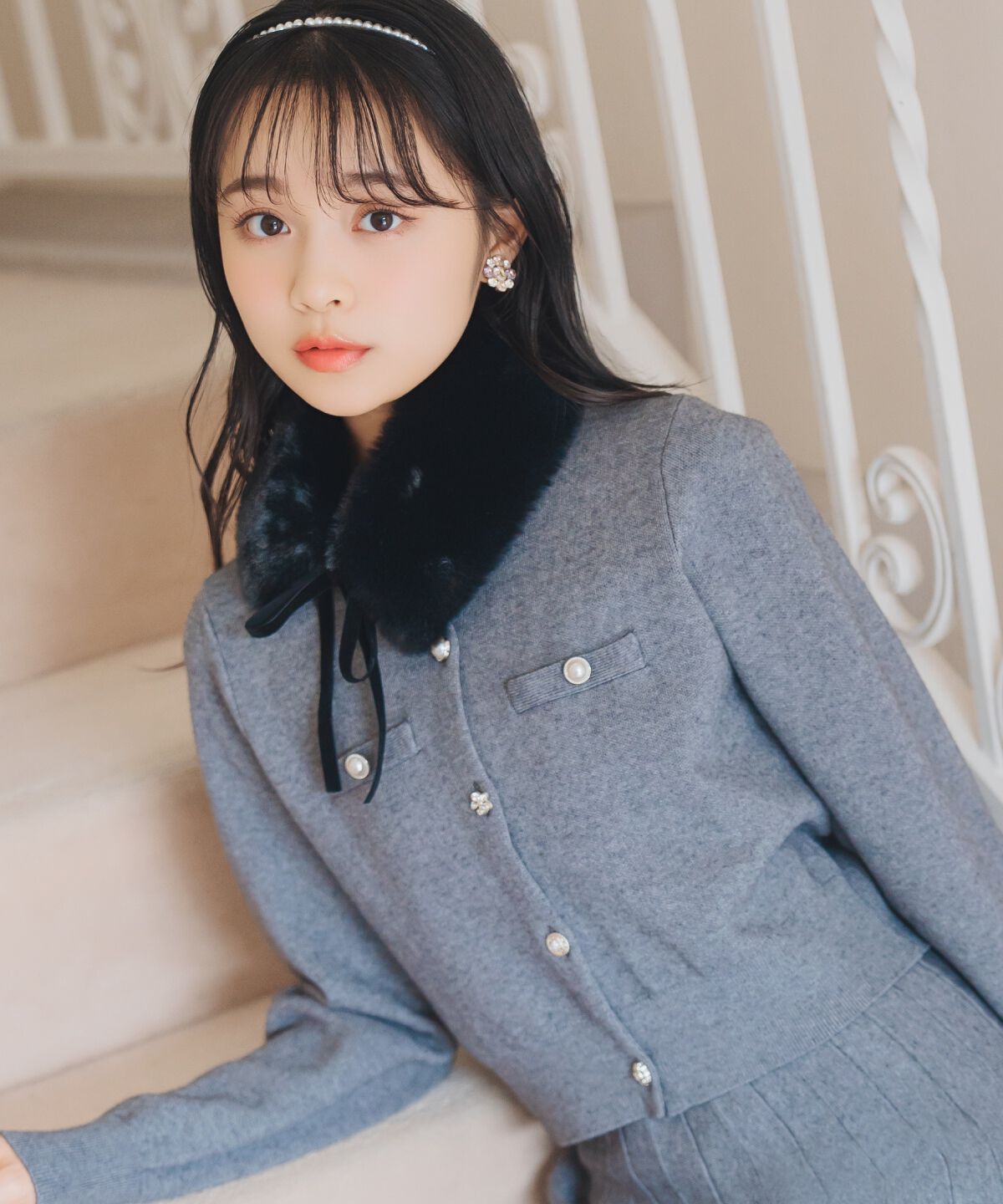 WILLSELECTION「ファーティペット付きニットSETUP」|ワンピース|