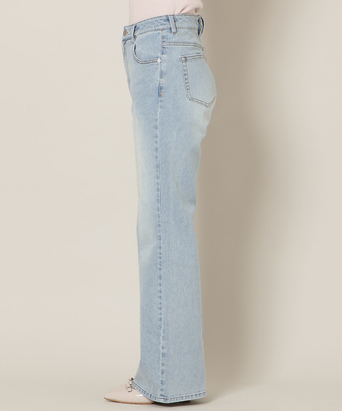 WILLSELECTION「ロゴ刺繍セミフレアデニムパンツ」|デニム|