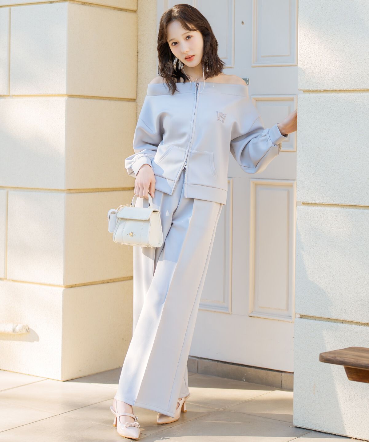 WILLSELECTION「フロントピンタックスウェットパンツ」|その他|サックス